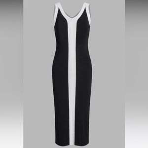 Color Block Knit Midi Dress